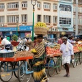 Mysore, Devaraja Market. Vendeurs de fruits et légumes.