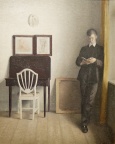 Vilhelm Hammershoi - Intérieur avec jeune homme lisant (Svend Hammershoi)