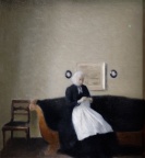 Vilhelm Hammershoi - Intérieur avec la mère de l'artiste.