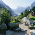 Chamonix, sentier pour descendre vers la mer de glace.