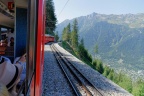 Chamonix, dans le train de Montenvers.