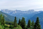 Vue du massif des aiguilles rouges des hauteurs des Houches.