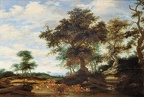 Jacob Salomonsz, van Ruysdael : "Paysage avec un grand chêne au milieu".
