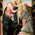 Botticelli : Vierge à l'Enfant soutenu par une ange sous une guirlande